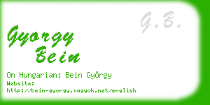 gyorgy bein business card